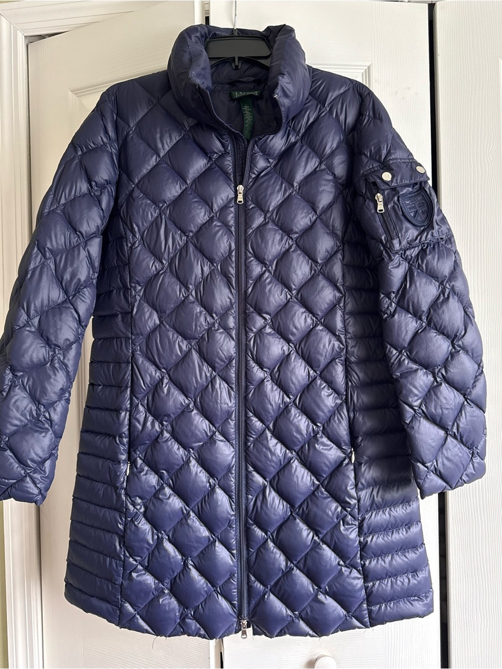 Lauren Ralph Lauren Navy Blue Quilted Packable Down Coat Jacket